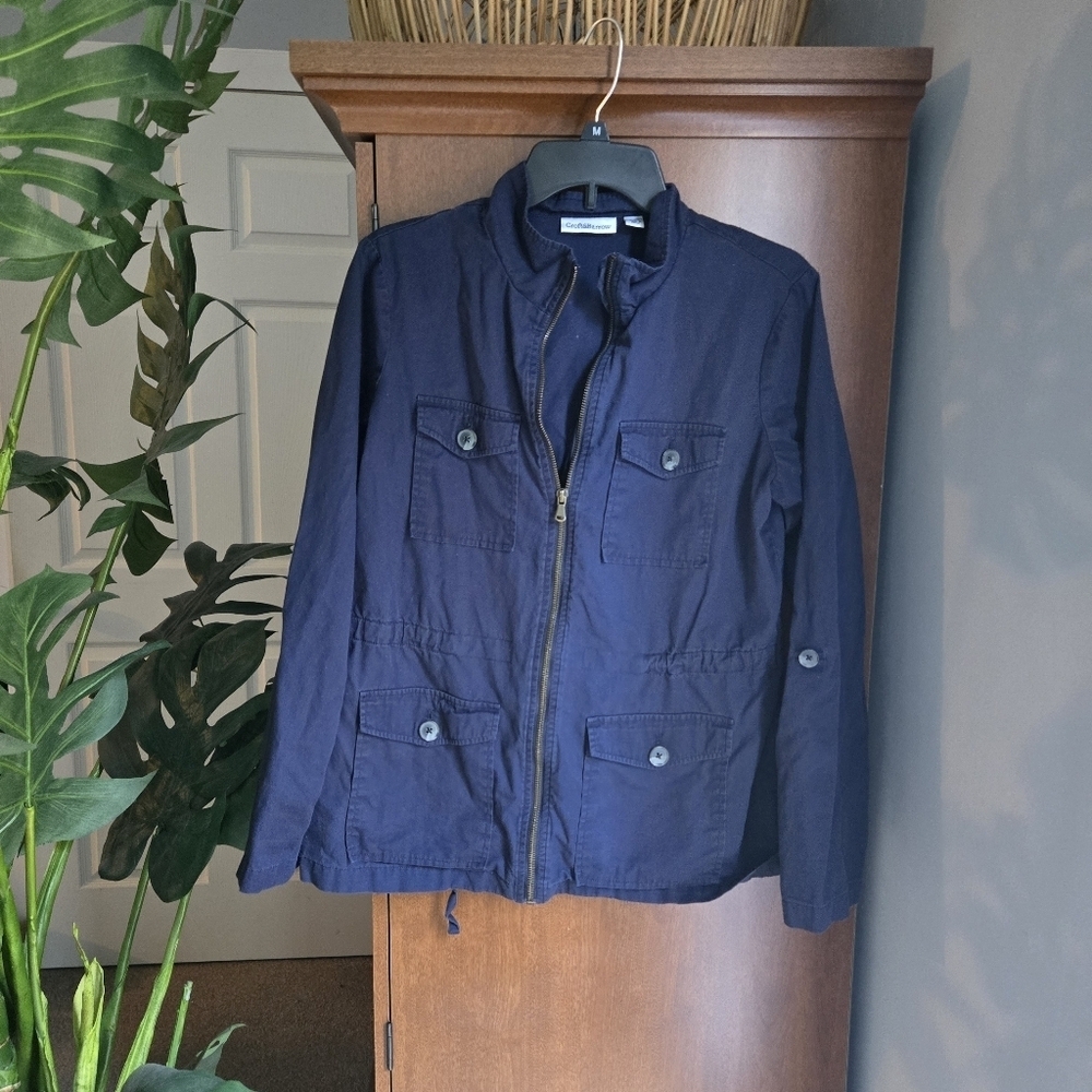 Croft & Barrow Women's Navy Lightweight Military Jacket